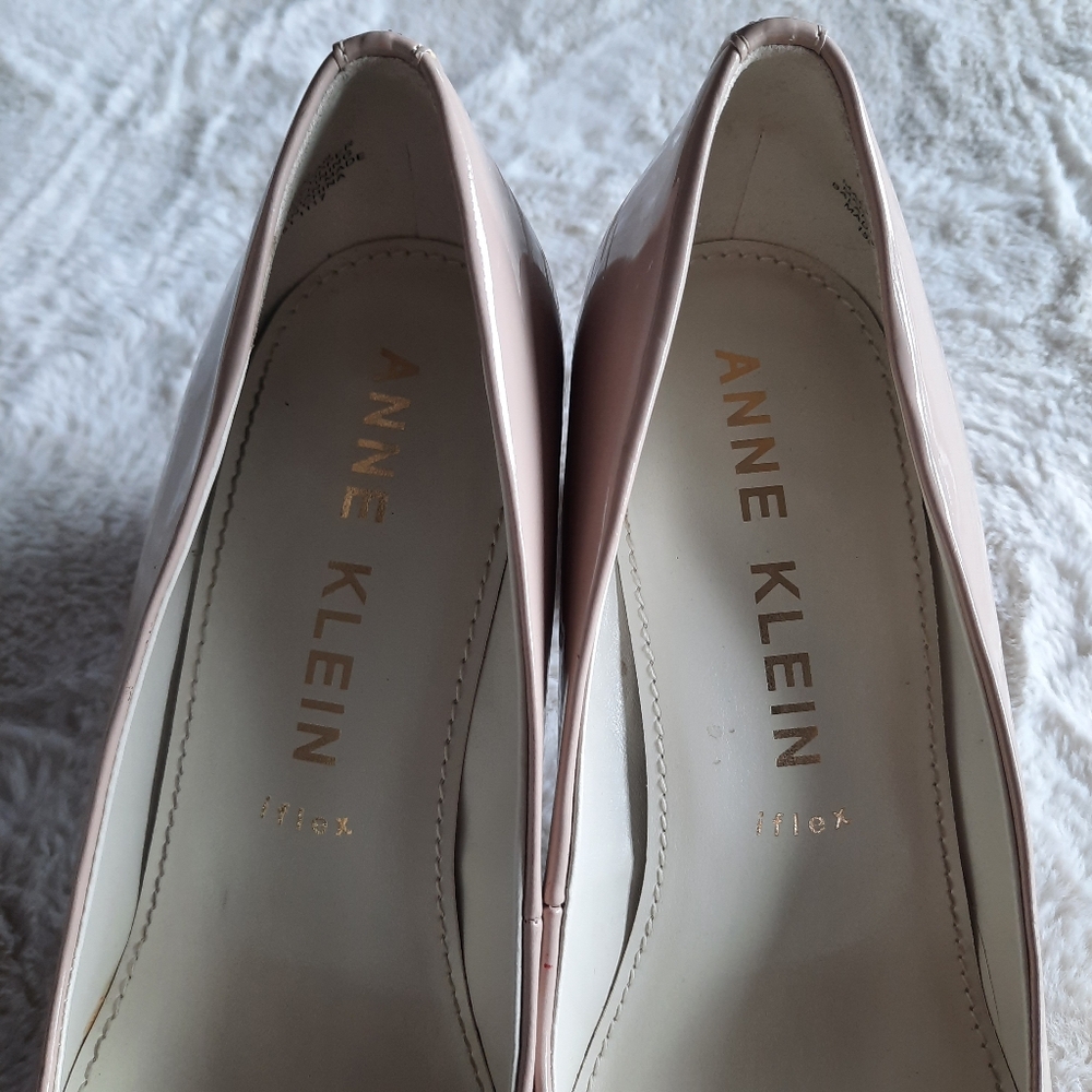 Anne Klein Meagan Peep Toe Pumps Nude Beige Womens Sz 10 - Picture 4 of 11